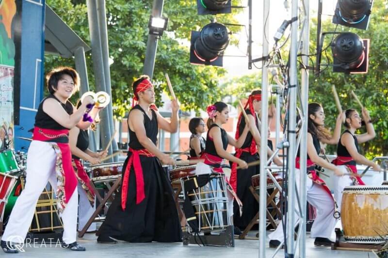 多文化交流際に参加した和太鼓