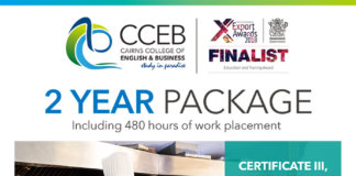 ケアンズの語学学校CCEBから2年間の調理師コースが登場